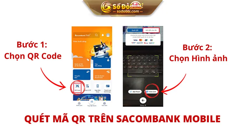 Cách quét mã QR trên Sacombank Mobile